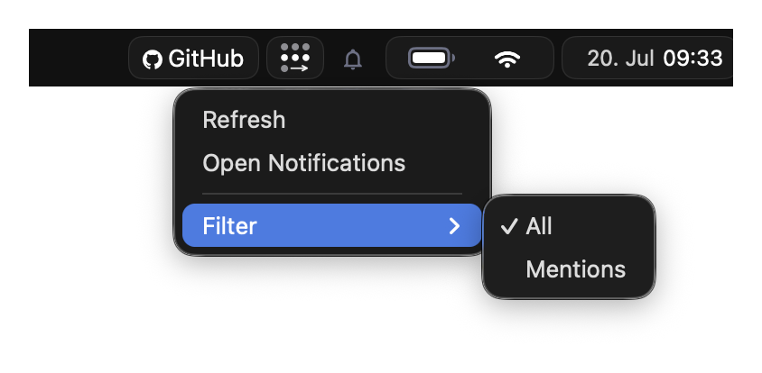 Lua widget with a native nested context menu
